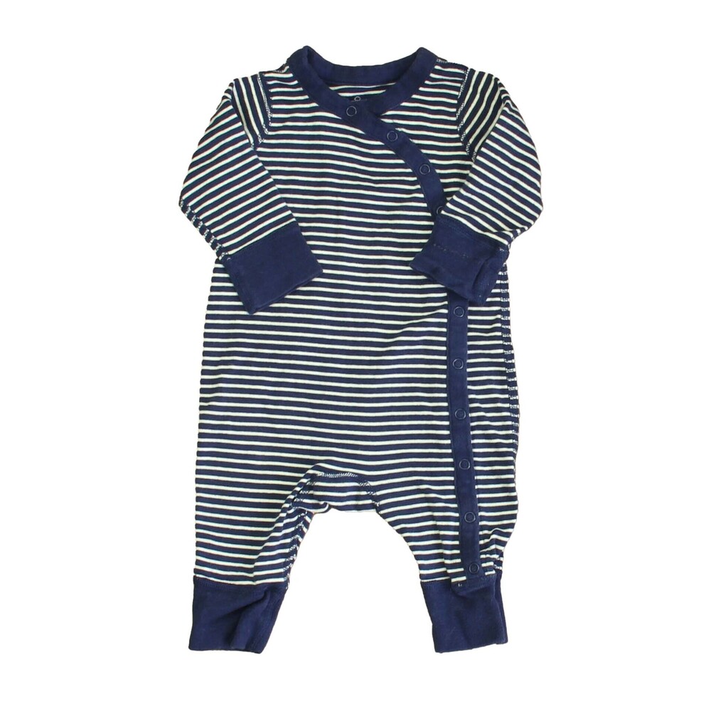Moon And Back Boys Navy Stripe 1-piece Non-footed Pajamas size: 3-6 Months